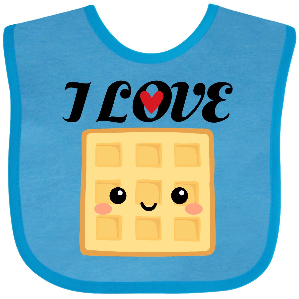 Inktastic Waffle Lover I Love Waffles Baby Bib - Adorable Waffle-Themed Drool Bib for Infants & Toddlers - Perfect for Breakfast, Brunch & Family Mealtime Fun