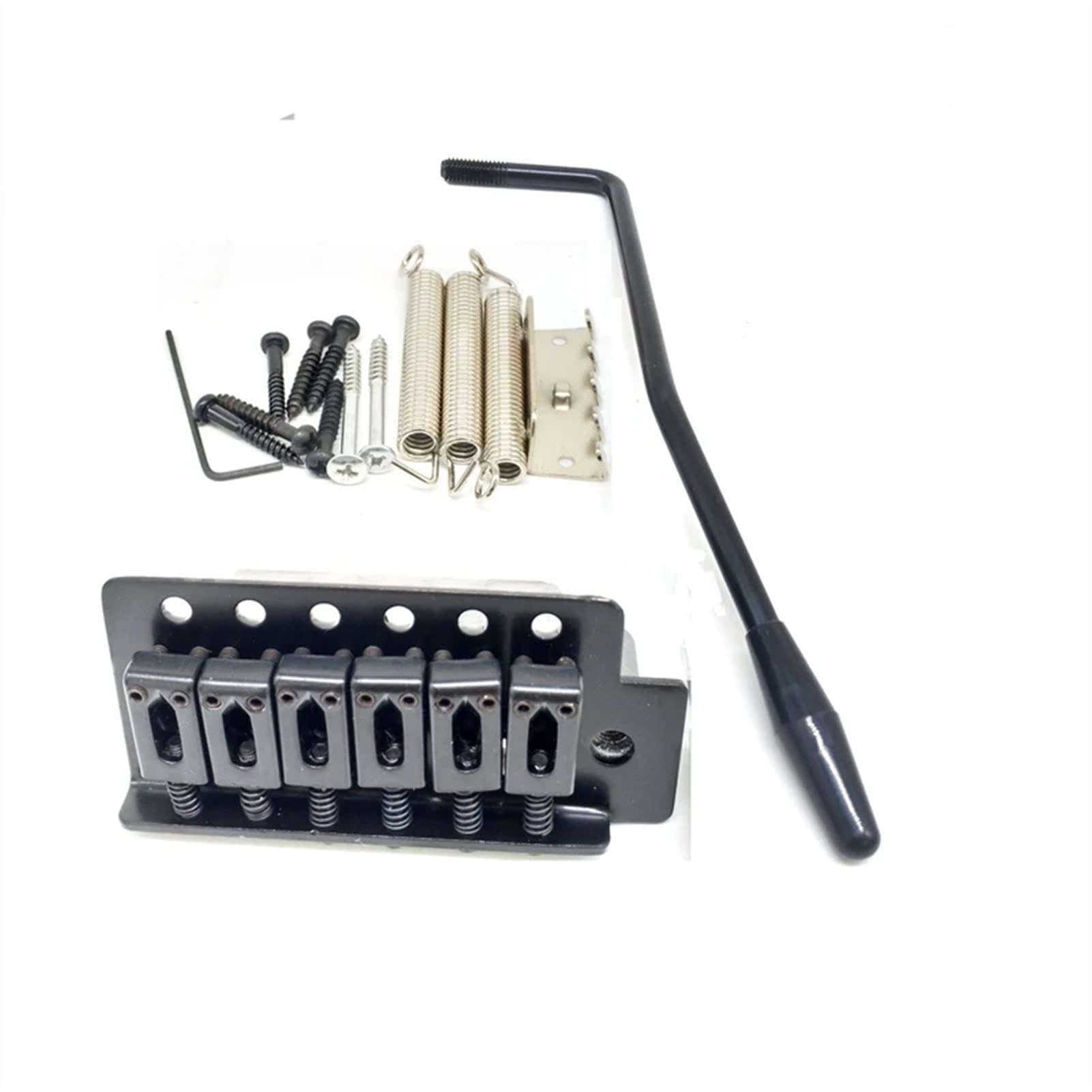 Electric Guitar Tremolo Bridge System - Chrome Replacement Part for Electric Guitars (Black) | Perfect for Rock, Blues & Metal Performances