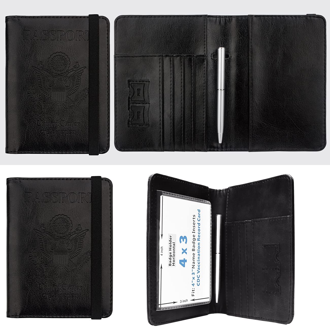 Premium Travel Accessories Set - RFID Blocking Passport Holder & Vaccine Card Protector Combo | Perfect for International Flights, Vacations & Business Trips