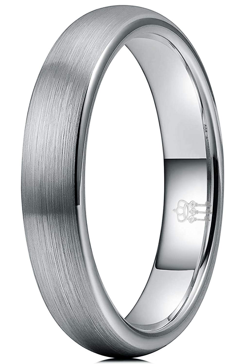 Premium Tungsten Wedding Rings for Women & Men - 1mm, 2mm, 4mm, 6mm, 8mm Sizes - Silver/Black Domed Polished Engagement Bands - Durable & Scratch-Resistant - Perfect for Anniversaries, Proposals & Everyday Wear