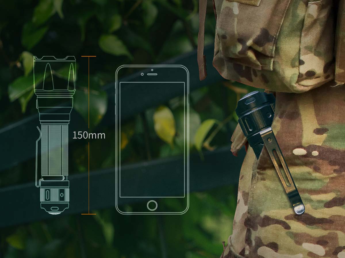 Fenix TK22 V2.0 Tactical Flashlight - 1200 Lumens, Rechargeable, IP68 Waterproof - Perfect for Camping, Hiking & Emergency Situations