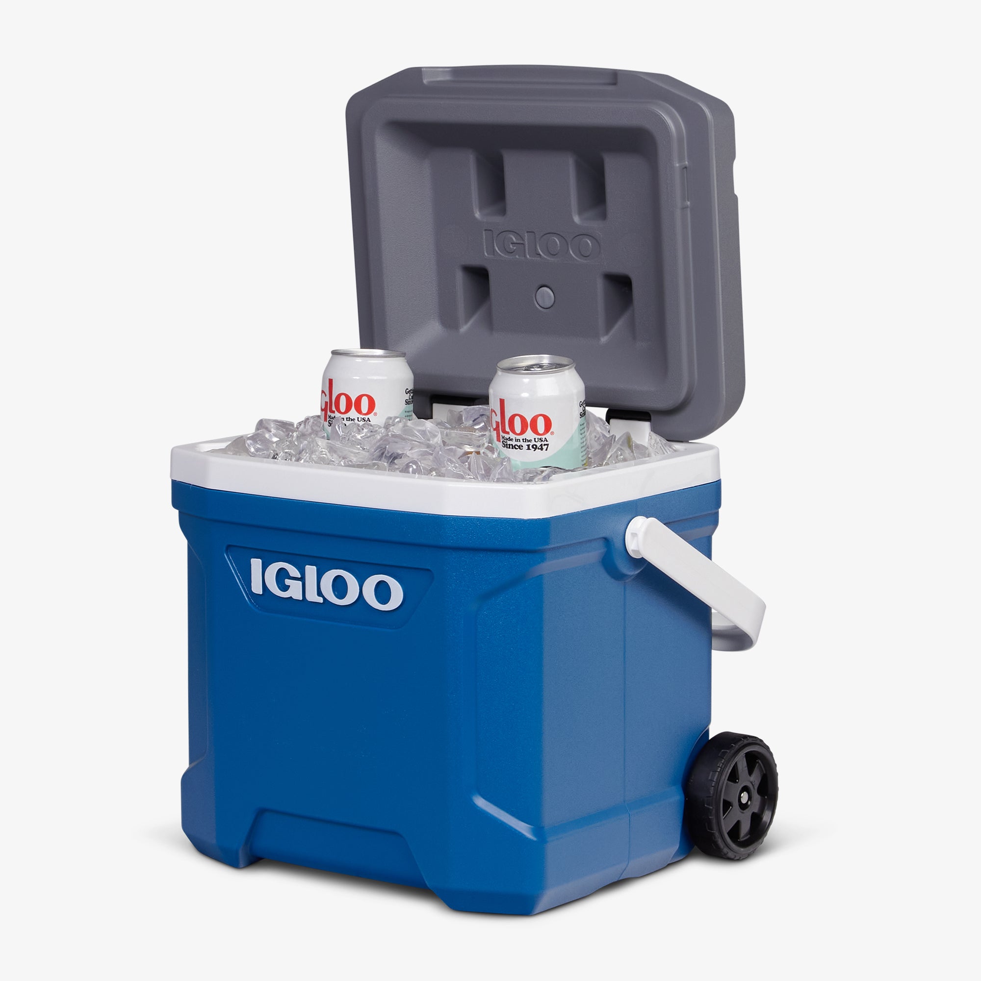 Premium Latitude 16 Quart Rolling Cooler - Heavy Duty Insulated Ice Chest with Wheels for Camping, Beach Trips & Tailgating Parties