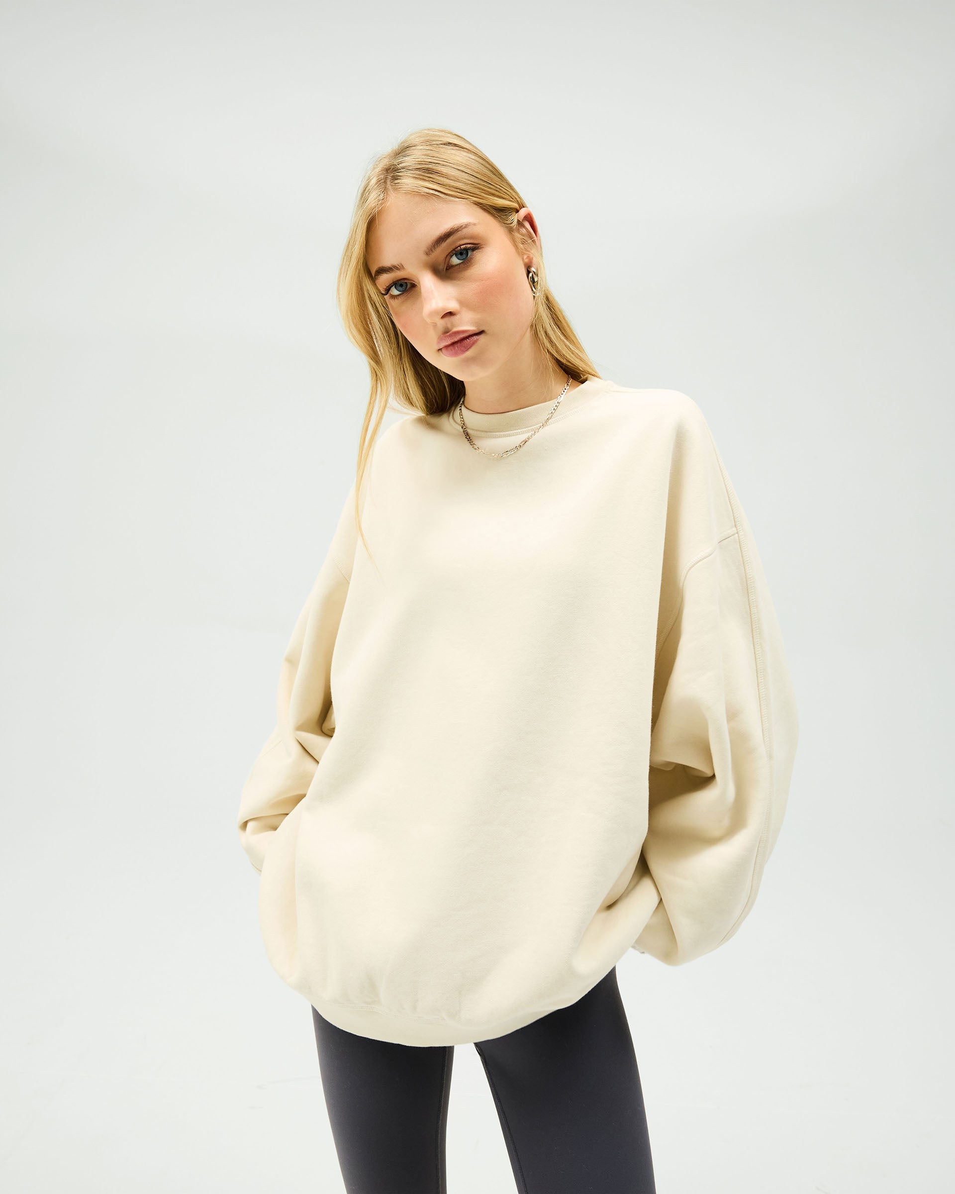Owners Club Relaxed Sweater - Soft Oat Milk Color Cozy Pullover | Perfect for Casual Wear, Coffee Dates & Fall Layering