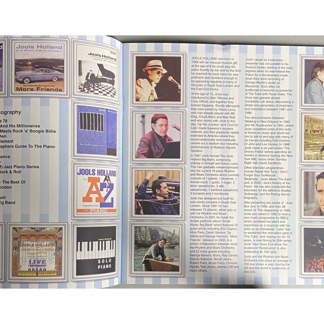 Jools Holland 2002 Tour Program - Official Concert Souvenir Book - Limited Edition Collectible for Music Fans - Perfect for Memorabilia Displays & Gift Giving
