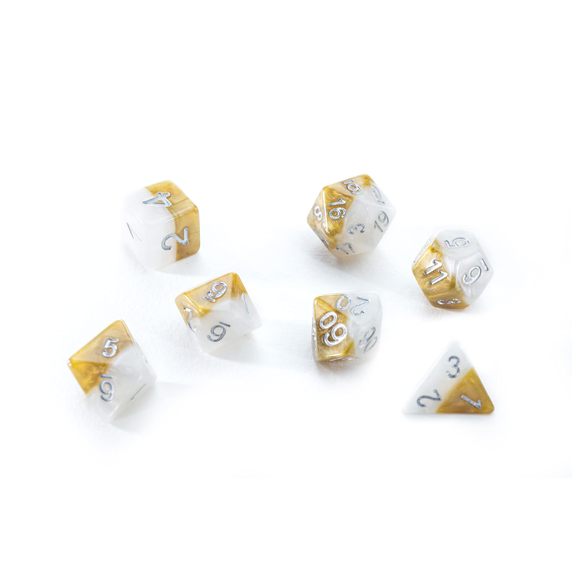 Gate Keeper Games Halfsies Dice Set - Unique Halo Themed Polyhedral Dice for D&D, RPG, and Tabletop Gaming | Perfect for Dungeons & Dragons, Pathfinder, and Board Game Enthusiasts