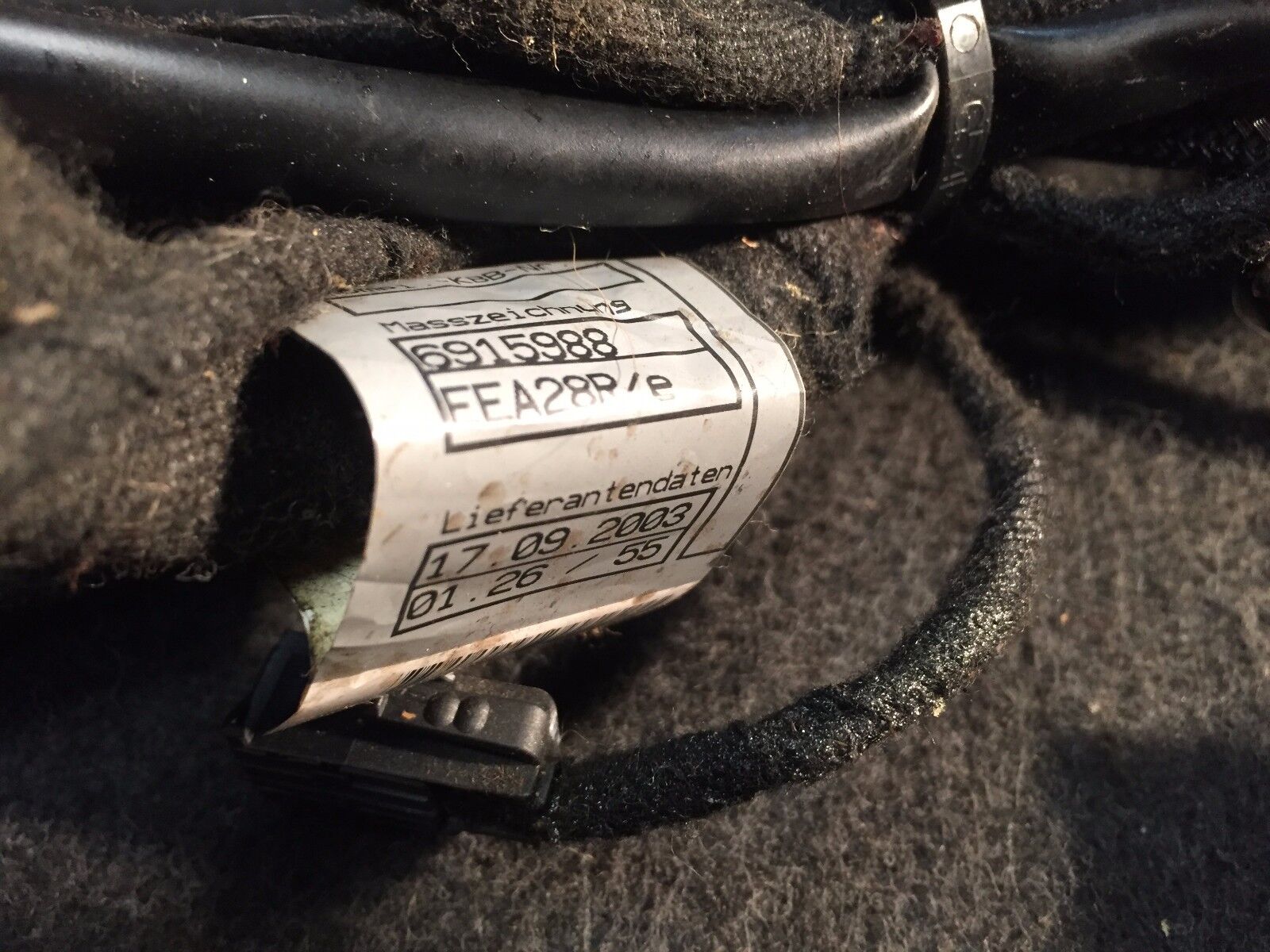 2002-2005 BMW 745i E65 Front Driver Left Seat Backrest Wiring Harness OEM Replacement - Perfect for DIY Repairs & Auto Restoration Projects