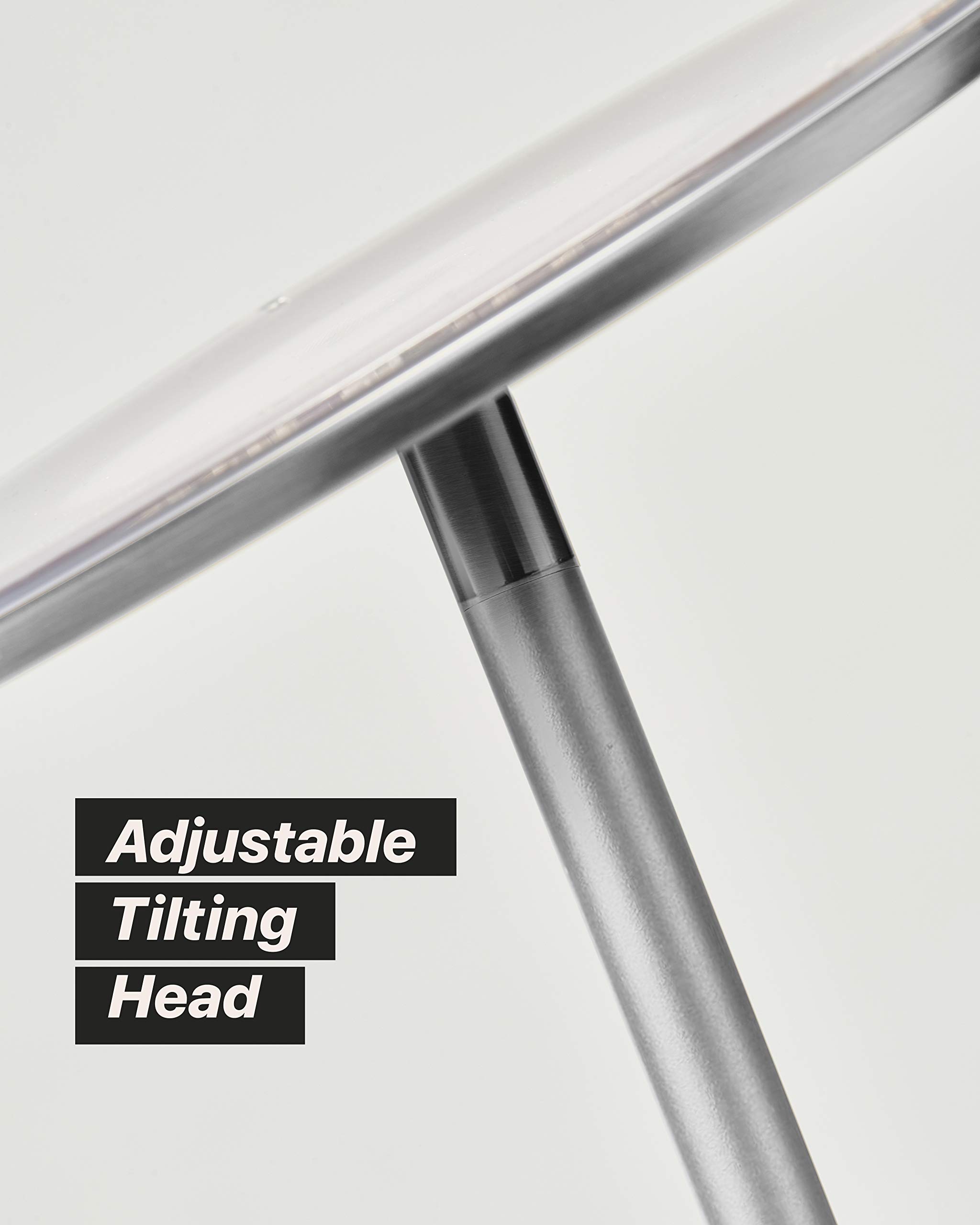 Brightech Sky LED Floor Lamp - Super Bright Dimmable Torchiere Standing Lamp for Living Room, Bedroom & Office - Tall Reading Light in Platinum Silver - Perfect for Cozy Nights & Workspaces