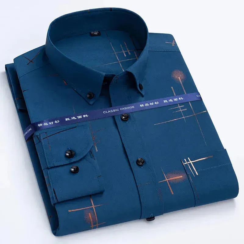 Men's Striped Dress Shirt - Slim Fit Formal Business Shirt for Office, Wedding & Special Occasions