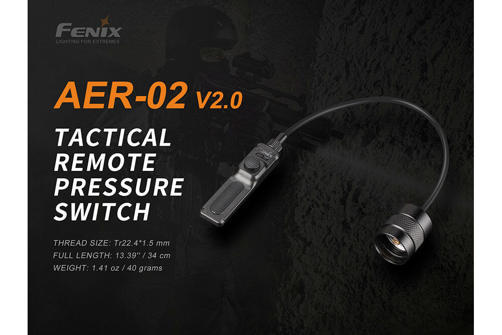 Fenix AER 02 V2.0 Tactical Flashlight with ALG 05 Mounting Kit - Perfect for Outdoor Adventures, Hunting & Emergency Preparedness