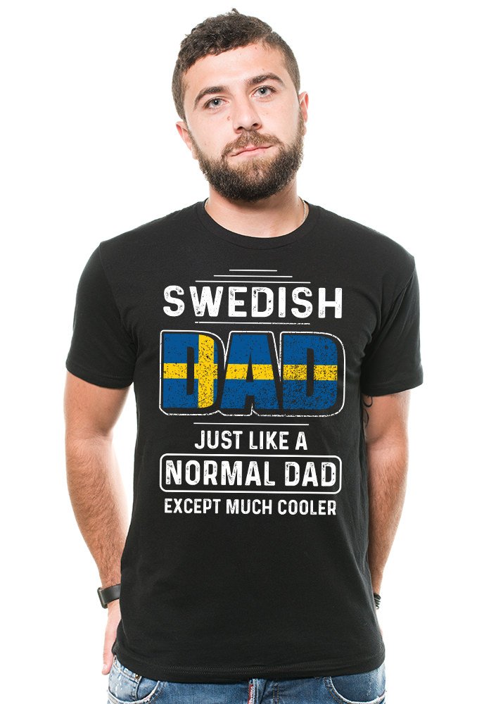 Swedish Dad T-Shirt for Men - Comfortable Cotton Sweden Flag Graphic Tee - Perfect for Father's Day, National Day Celebrations & Casual Wear