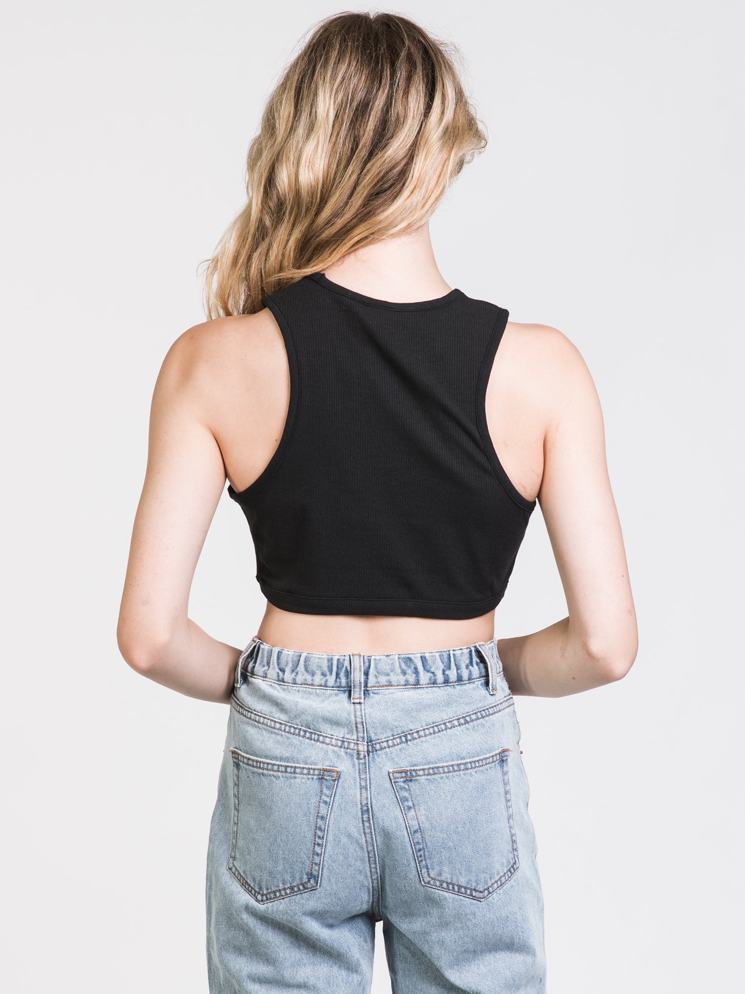 Adidas Rib Crop Peep Hold Tank Top - Women's Athletic Workout Shirt for Running, Yoga & Gym - Clearance Sale