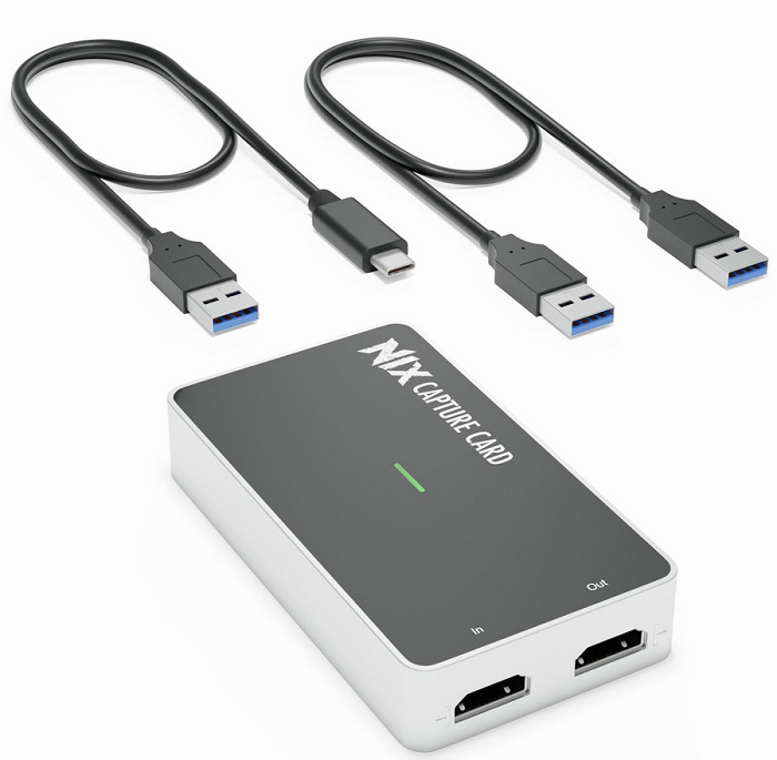 Plugable NIX USB & USB-C to HDMI Video Capture Card - 4K Streaming, Recording for Gaming, Live Broadcasts & Video Conferences (Compatible with OBS, Zoom, Twitch)