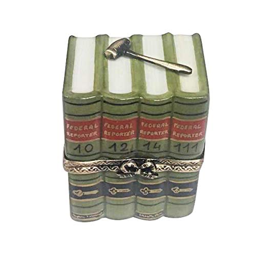 Rochard Law Books with Gavel Limoges Porcelain Box - Elegant Collectible Gift for Lawyers & Judges - Perfect for Office Decor, Legal Professional Appreciation, and Special Occasions