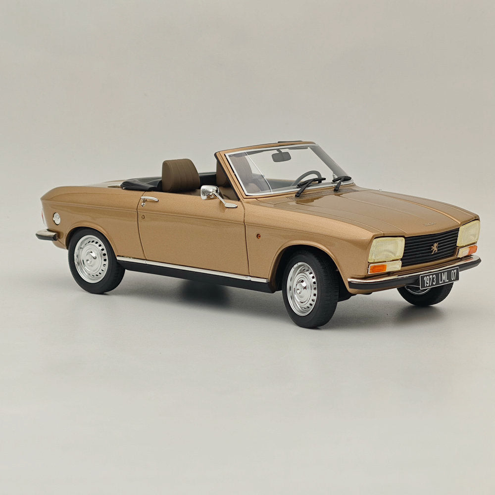 1:18 Scale Peugeot 304 Cabrio 1973 Gold Metallic Resin Model Car - Limited Edition Collectible for Car Enthusiasts & Display