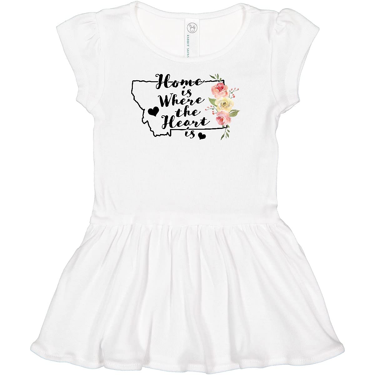 Inktastic Montana Home is Where The Heart is Watercolor Floral Baby Girl Dress - Perfect for Family Photos, Birthday Parties & Special Occasions