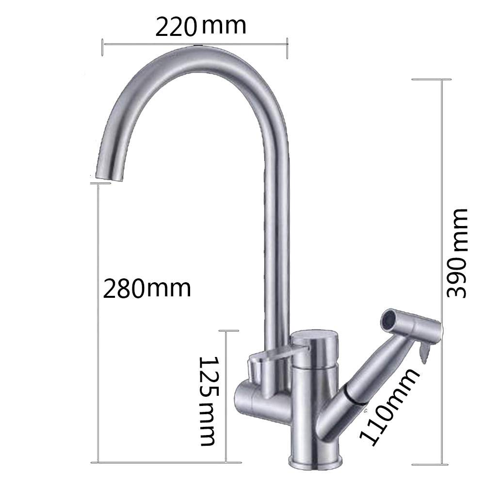 Stainless Steel Pull-Down Kitchen Faucet with Sprayer - Hot & Cold Water Mixer for Modern Sinks - Perfect for Cooking, Washing Dishes, and Food Prep