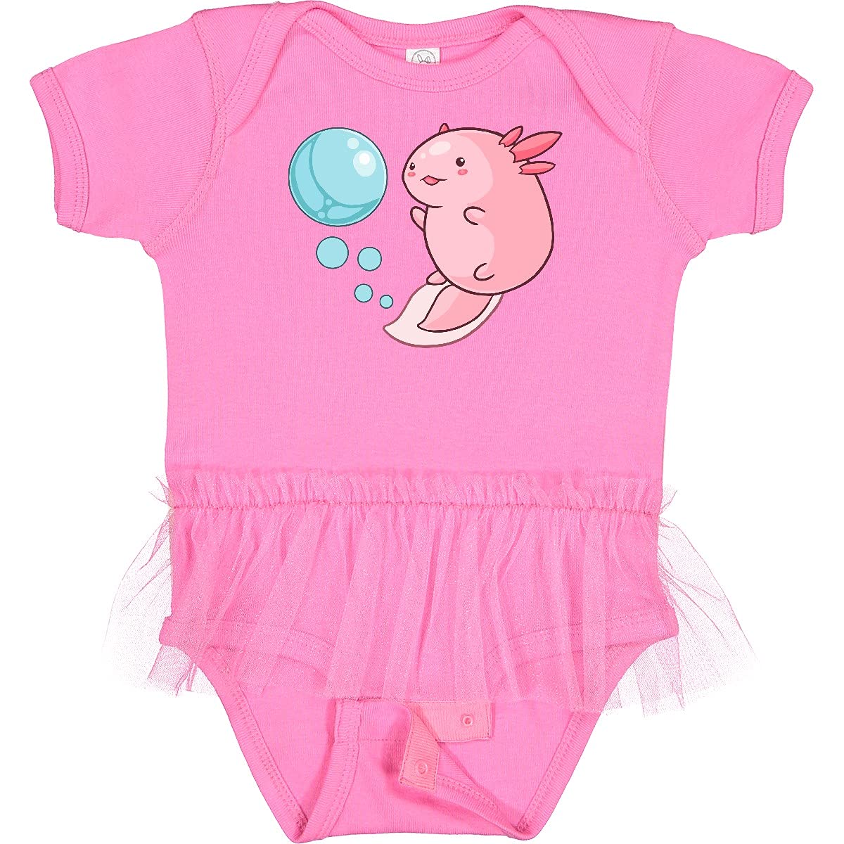 Inktastic Cute Axolotl and Bubbles Heart-Shaped Infant Tutu Bodysuit - Adorable Baby Outfit for Photoshoots, Birthday Parties & Special Occasions
