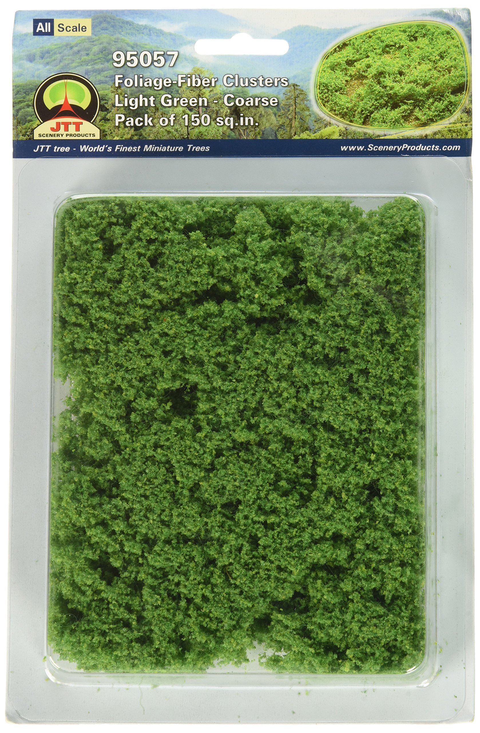 JTT Landscaping Material - Realistic Light Green Coarse Foliage Fiber Clusters for DIY Garden Decor, Artificial Plants & Home Landscaping Projects