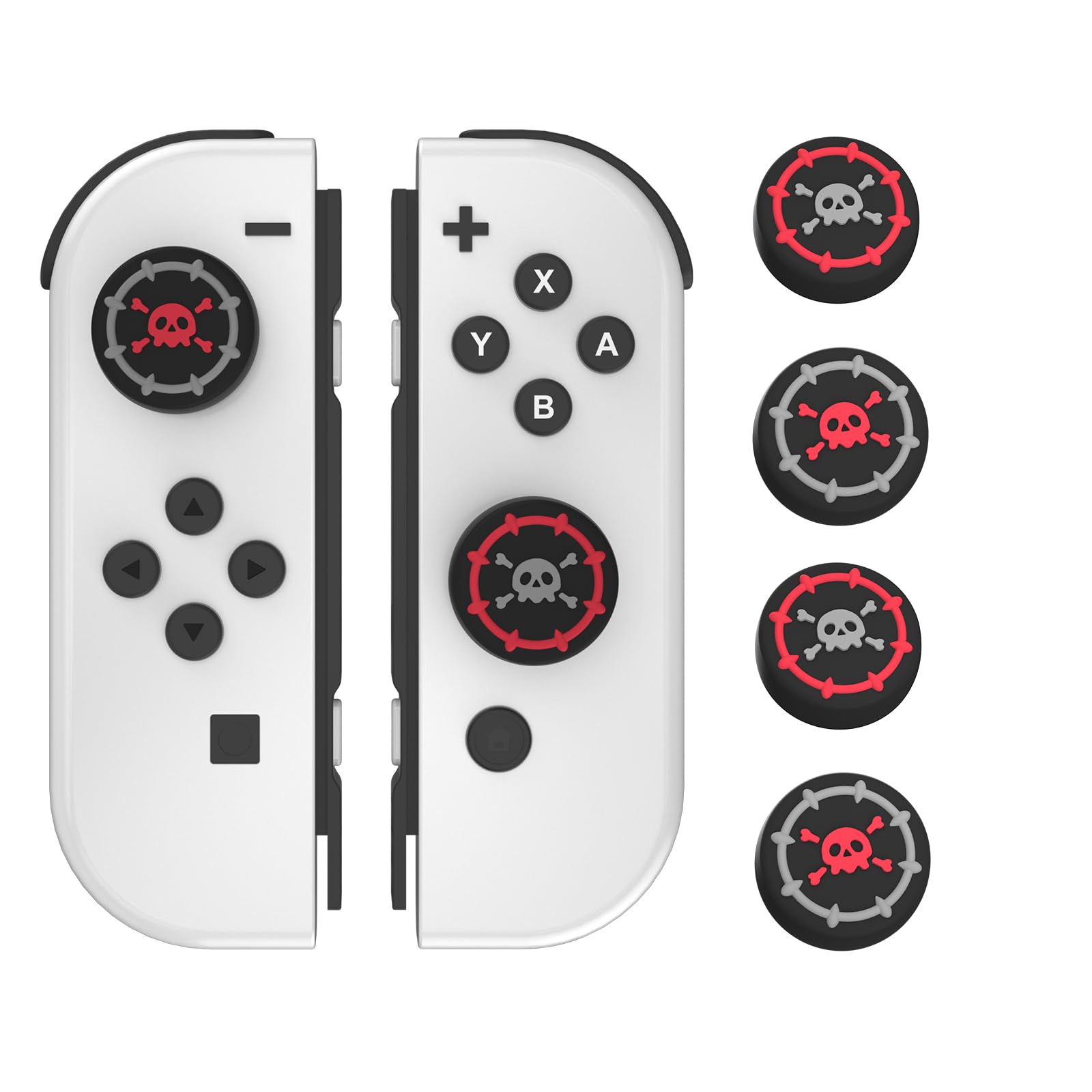 Cute Skull Thumb Grips for Nintendo Switch - Soft Silicone Joystick Caps Compatible with Switch/Switch OLED/Switch Lite - Ergonomic Gaming Accessories for Enhanced Comfort & Grip - Perfect for Long Gaming Sessions & Competitive Play