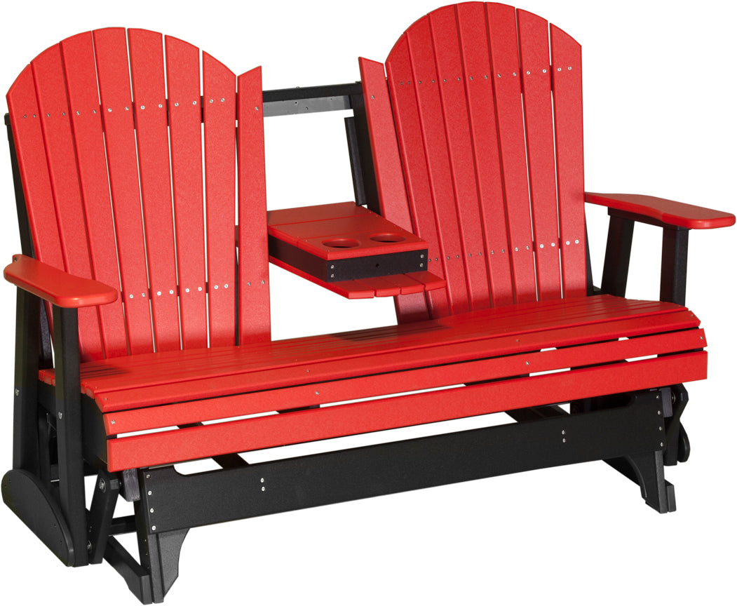 LuxCraft 5-Foot Premium Adirondack Glider Chair - Outdoor Patio Rocking Bench for Garden, Porch & Backyard Relaxation | Weather-Resistant & Comfortable Seating