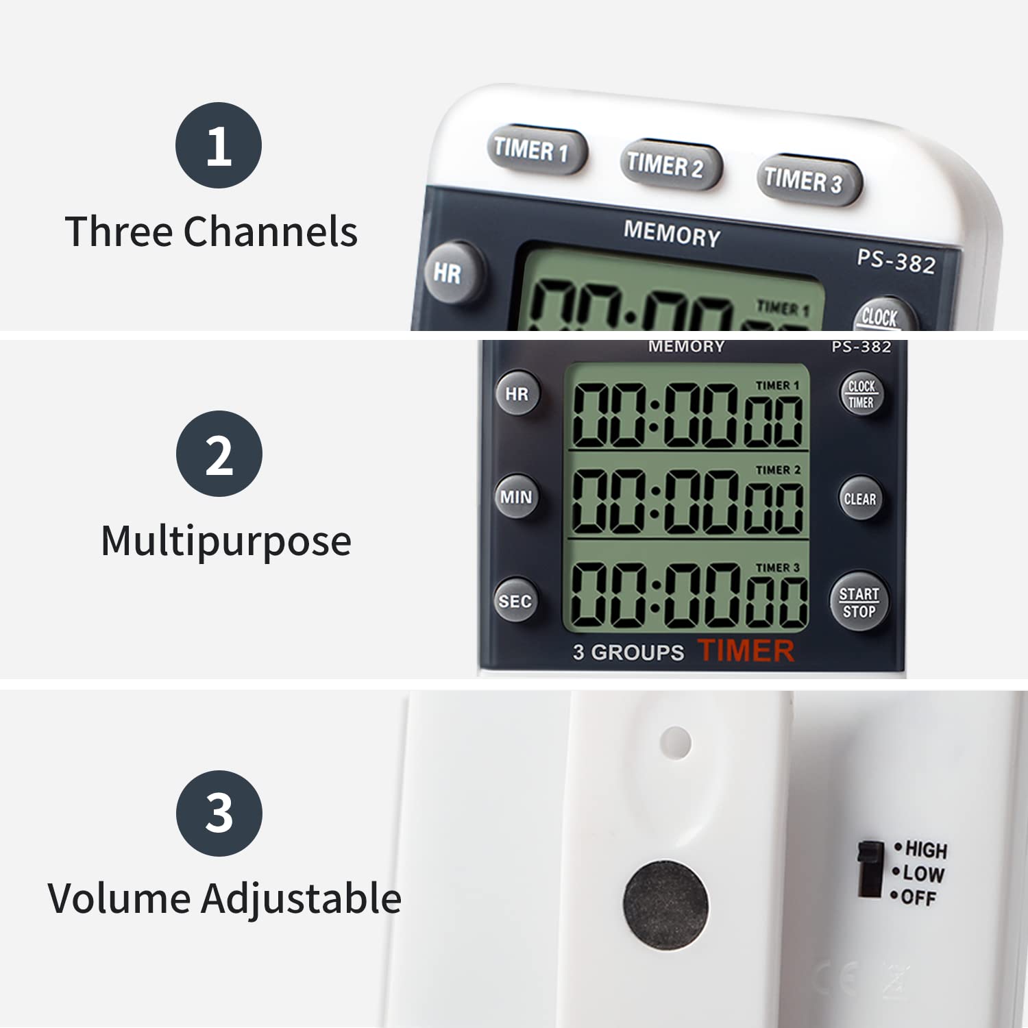 eTone 3-Channel Digital Timer Counter for Darkroom Film Development | Countdown Clock for Photography Processing Equipment | Perfect for Film Camera Enthusiasts & Professional Darkroom Labs