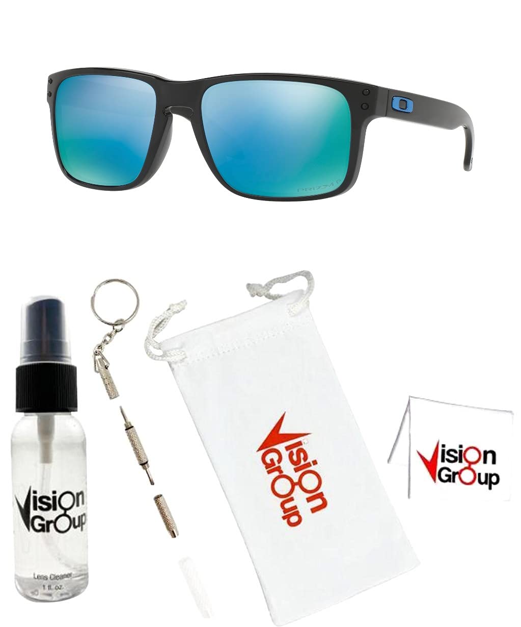 Oakley OO9102 Holbrook Polarized Sunglasses with Vision Group Accessories Bundle - Stylish UV Protection for Outdoor Sports & Driving