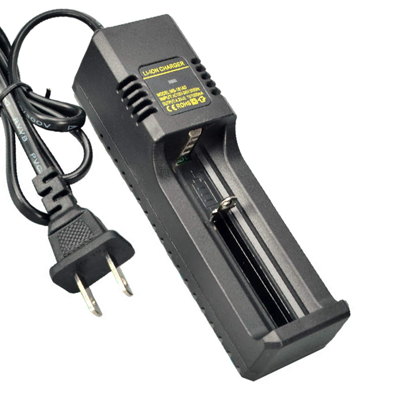 iFCOW Universal 18650 26650 Lithium Ion Battery Charger - Compatible with 18500, 16650, 16430, 14430, 14300 All Cylindrical Batteries - Perfect for Flashlights, Vape Mods, and Electronic Devices