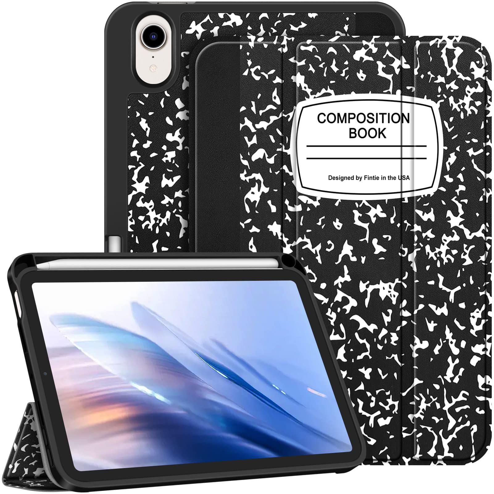 Fintie SlimShell Case for iPad Mini 7 (A17 Pro, 7th Generation) 2024 & iPad Mini 6 (6th Gen) 8.3 Inch - Lightweight Protective Cover with Built-in Apple Pencil Holder & Stand Feature - Perfect for Work, School, and Travel