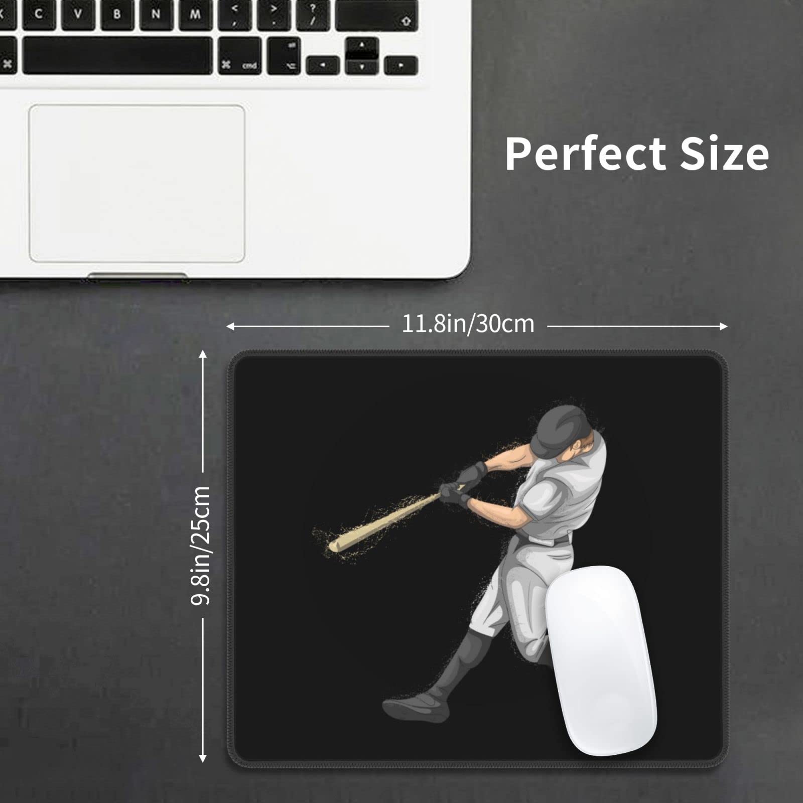 SIYTUAU Cool Baseball Player Mouse Pad - Waterproof, Non-Slip Rubber Gaming Mousepad (10x12 inches) for Laptop, Office & PC - Perfect for Gamers, Baseball Fans & Workspaces