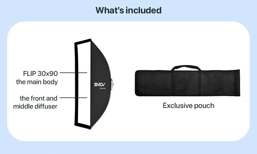 SMDV FLIP Nemo 1x3 Stripbox LED Light - Professional Photography Lighting for Studio, Portrait, and Product Photography | Perfect for YouTube Videos, TikTok Content, and E-commerce Product Shots