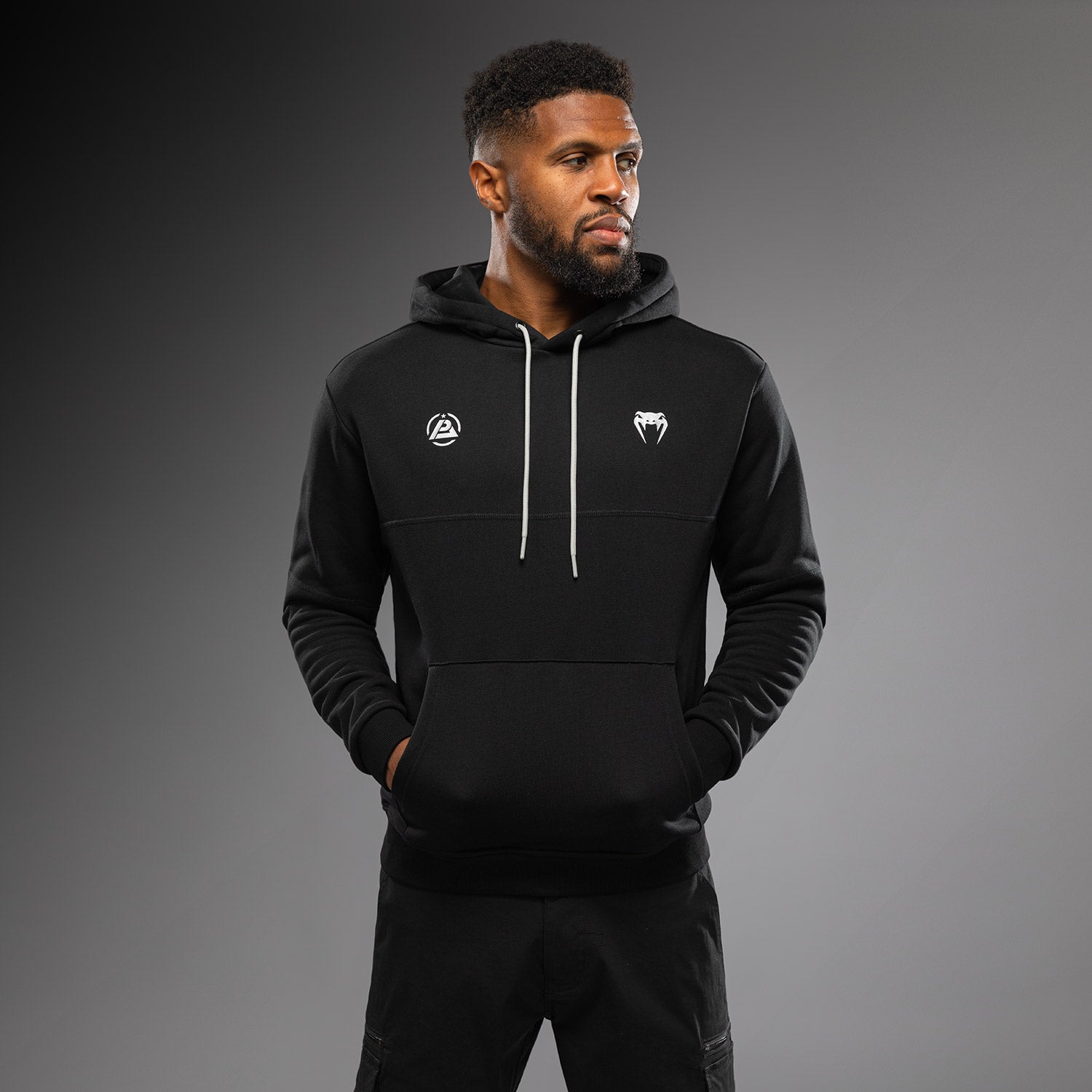 Venum x Polaris Hoodie for Men & Women - Black/Storm Grey - Lightweight & Comfortable Streetwear for Gym, Training & Casual Wear