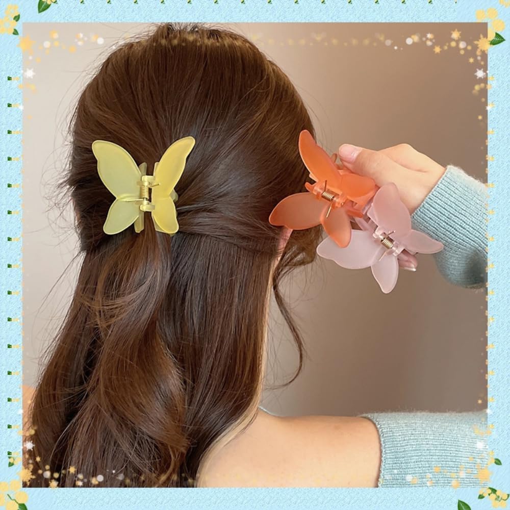 6PCS Sweet Fairy Butterfly Hair Claw Clips - Large Size Hairpins for Women, Hair Styling Tools & Barrettes Accessories - Perfect for Updos, Ponytails & Everyday Hairstyles