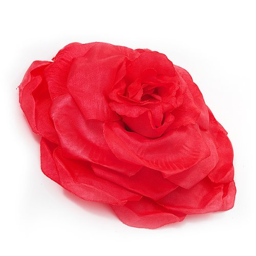 Avalaya Large Pink Fabric Rose Brooch Pin for Women - Elegant Floral Corsage for Dresses, Coats, Hats & Wedding Accessories