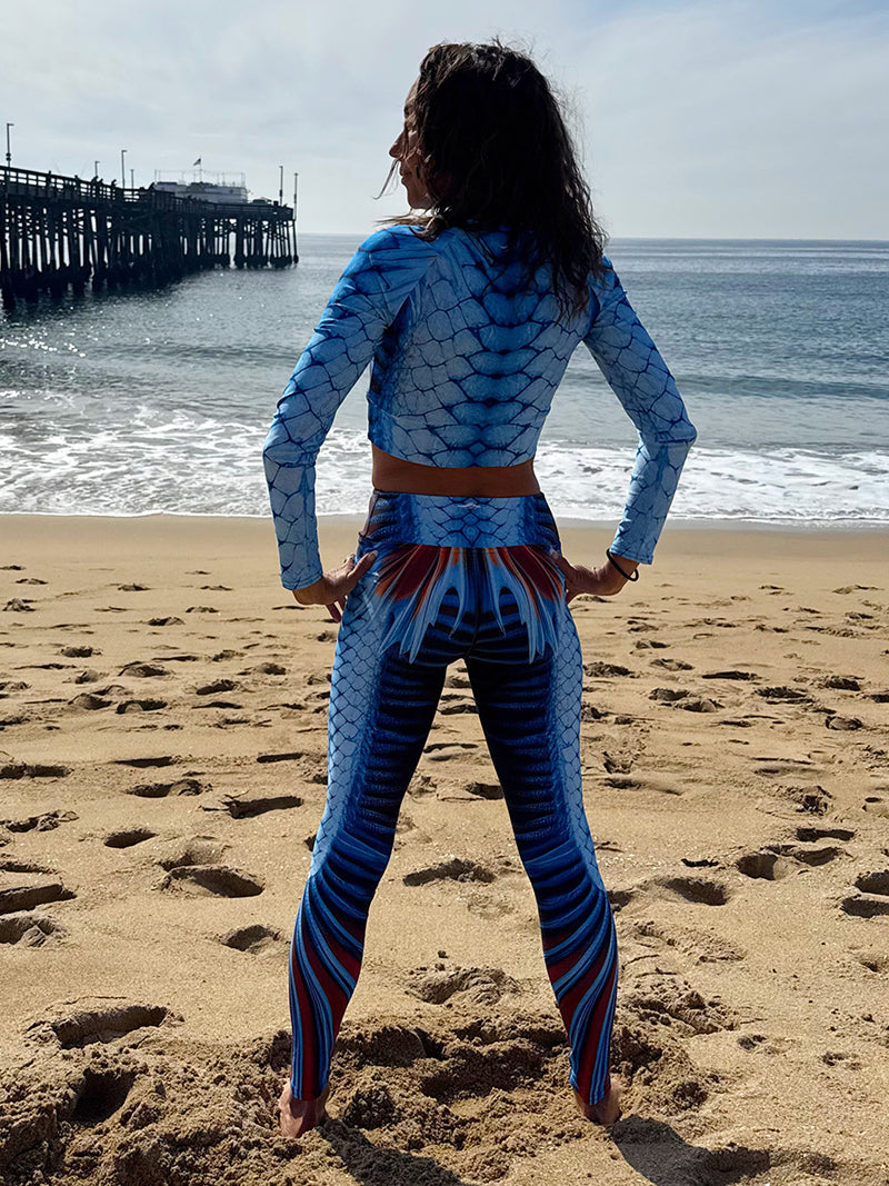 Dragon Print Swim & Yoga Leggings - High Waisted Workout Tights for Women - Perfect for Swimming, Yoga, Gym & Beach Activities