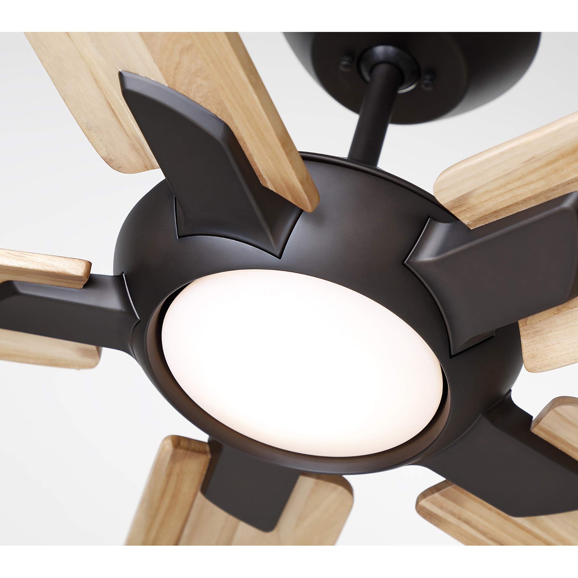 Dorian Eco 60 Inch Ceiling Fan with Light - Dimmable LED Fixture & Premium DC Motor - 6-Speed Wall Control - Natural Solid Wood Blades - Oil Rubbed Bronze Finish - Perfect for Living Room, Bedroom, or Outdoor Covered Patio