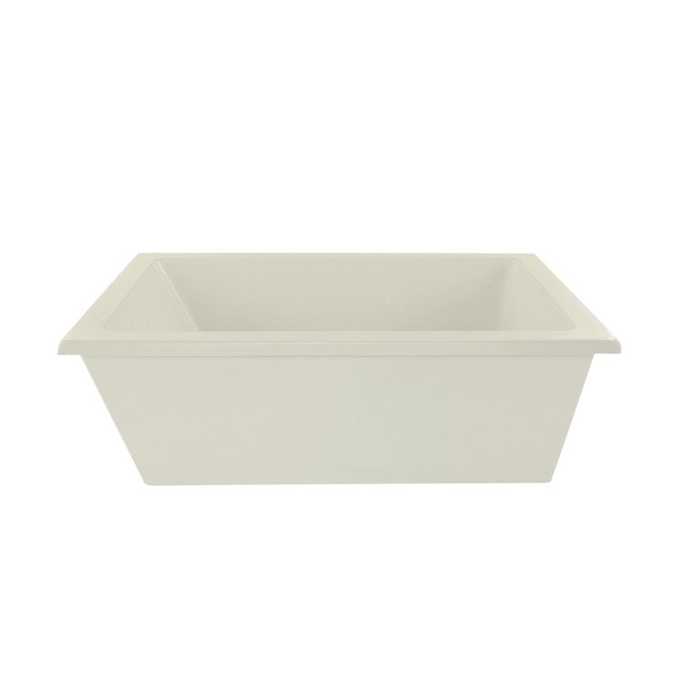 Lexie Freestanding Acrylic Bathtub - 66 x 36 x 23.5 Inch Rectangle Biscuit Designer Air Tub for Luxury Bathroom | Modern Soaking & Relaxation Experience