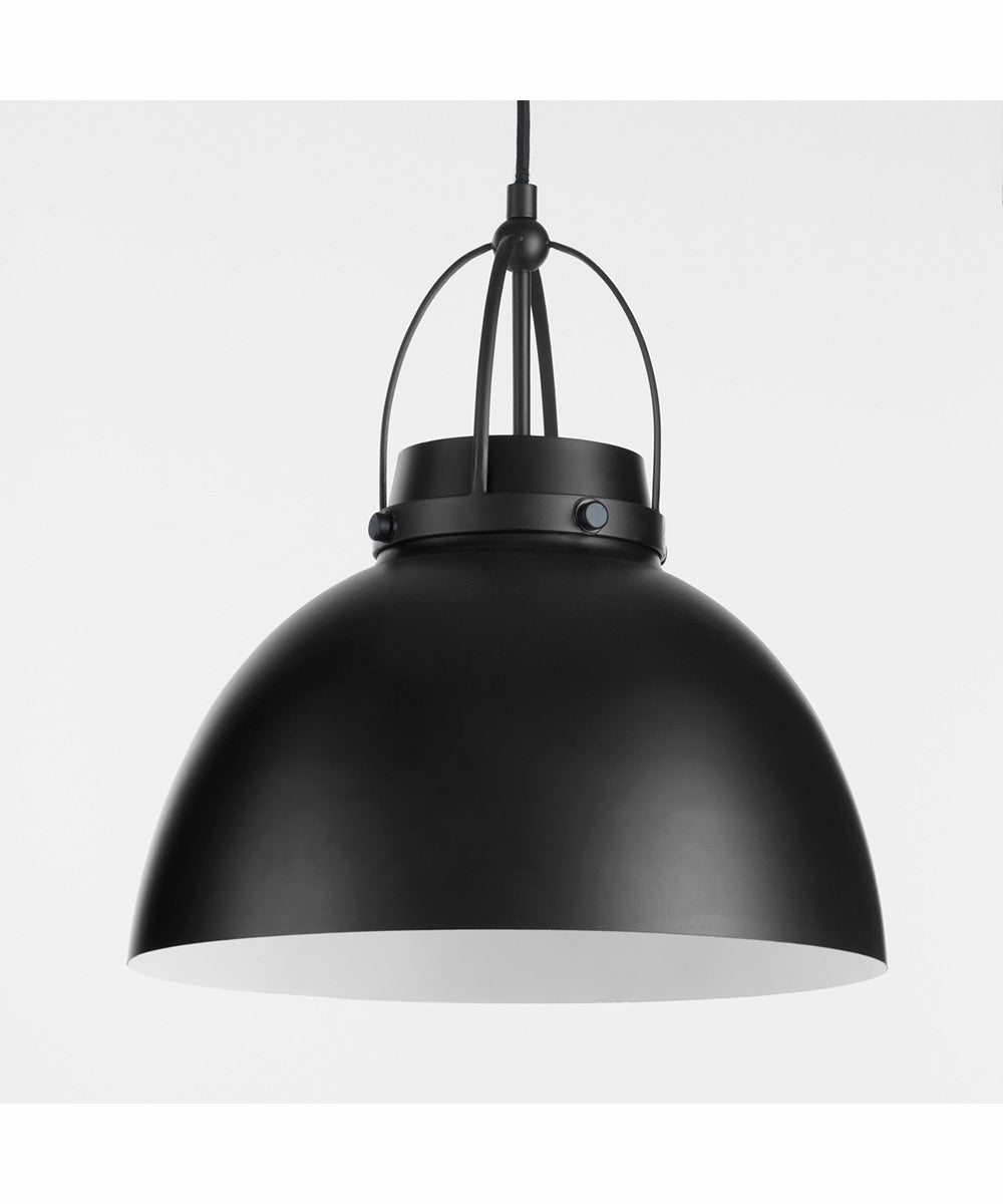 1 Light Pendant Light Fixture in Matte Black - Modern Ceiling Lighting for Dining Room, Kitchen Island or Bedroom