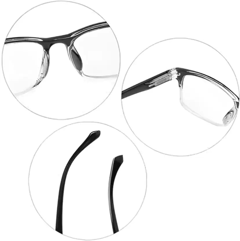 Anti-Blue Light Computer Glasses for Men & Women - Black Full Frame Reading Glasses - Reduce Eye Strain for Work, Gaming & Screen Time