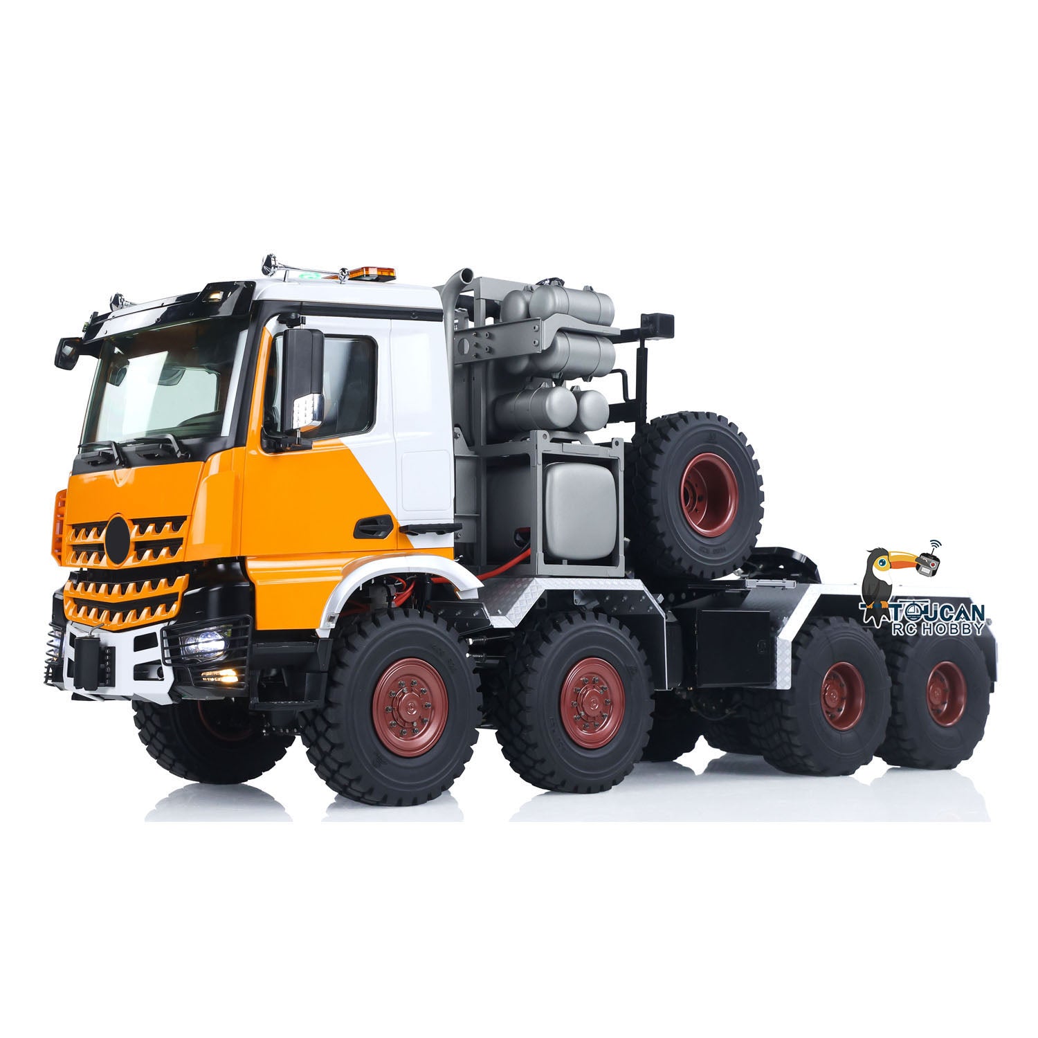 1/14 Scale 8x8 Metal RC Off Road Tractor Truck - Ar3363 Remote Control Lorry with Differential Lock, 3-Speed Gearbox & I6S Radio - Ideal for Off-Road Adventure, Crawling & Heavy Duty Play