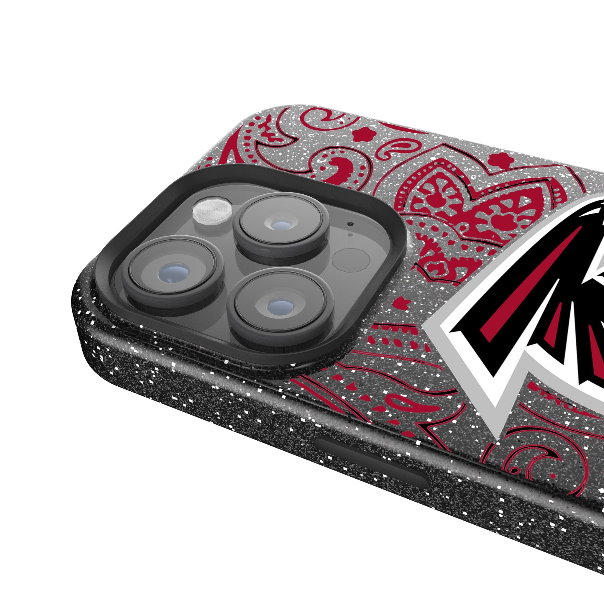 Atlanta Falcons Paisley Bling Rhinestone Phone Case for iPhone & Samsung - Stylish NFL Team Accessory for Game Day & Everyday Use