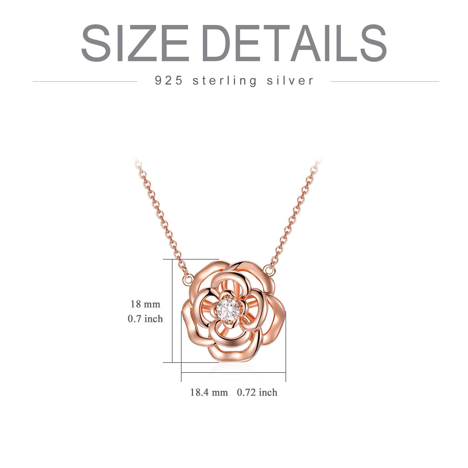 Elegant AOBOCO Sterling Silver Heart Rose Flower Necklace with Austrian Crystals - Perfect Anniversary & Birthday Gift for Women | Romantic Jewelry for Date Nights & Special Occasions