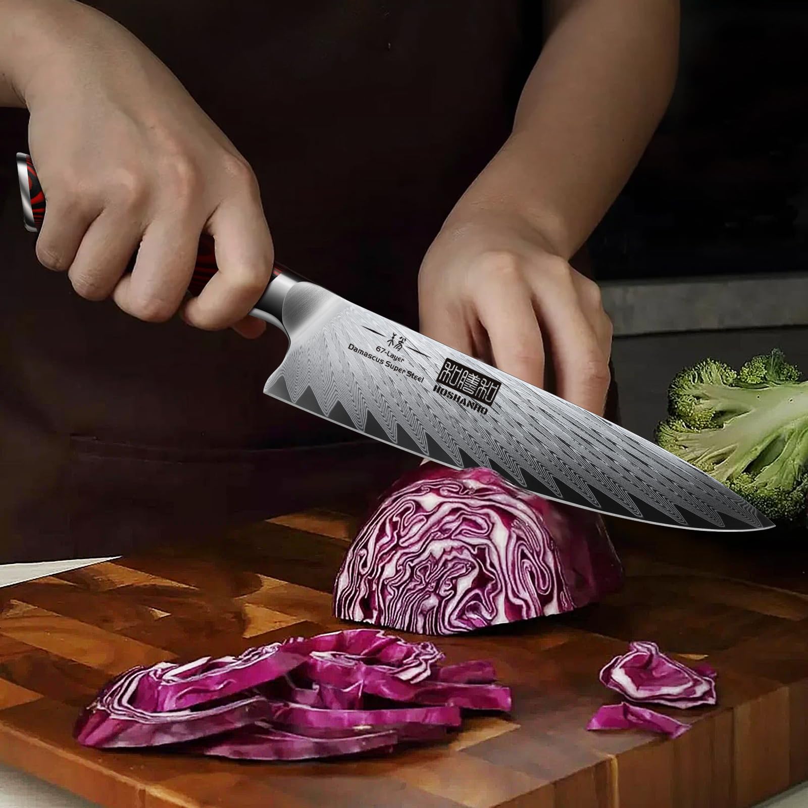 Premium 3-Piece Damascus Steel Kitchen Knife Set - Ultra Sharp Professional Chef Knives with Ergonomic G10 Handle (Chef Knife, Utility Knife, Paring Knife) - Perfect for Cooking, Slicing, Dicing & Food Prep - Great Gift Box for Chefs & Home Cooks