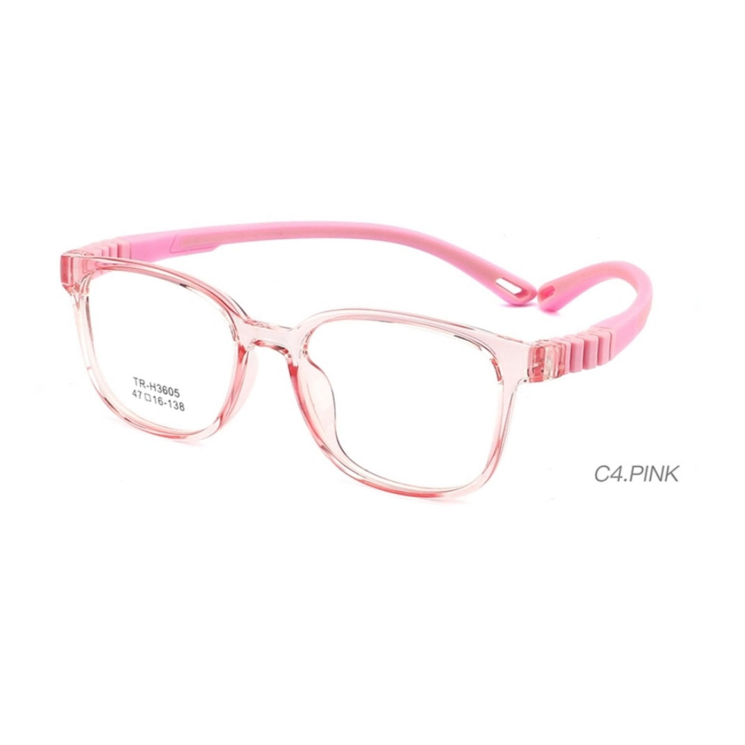Square Kids Unbreakable Glasses TR 6805 - Shatterproof Eyewear for Boys & Girls Ages 7-12 - Perfect for School, Sports & Outdoor Activities