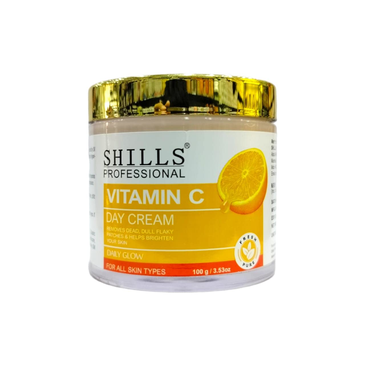 Shills Professional Vitamin C Day Cream - Brightening & Hydrating Facial Moisturizer for Glowing Skin | Anti-Aging & Sun Protection | Perfect for Daily Skincare Routine & Makeup Prep