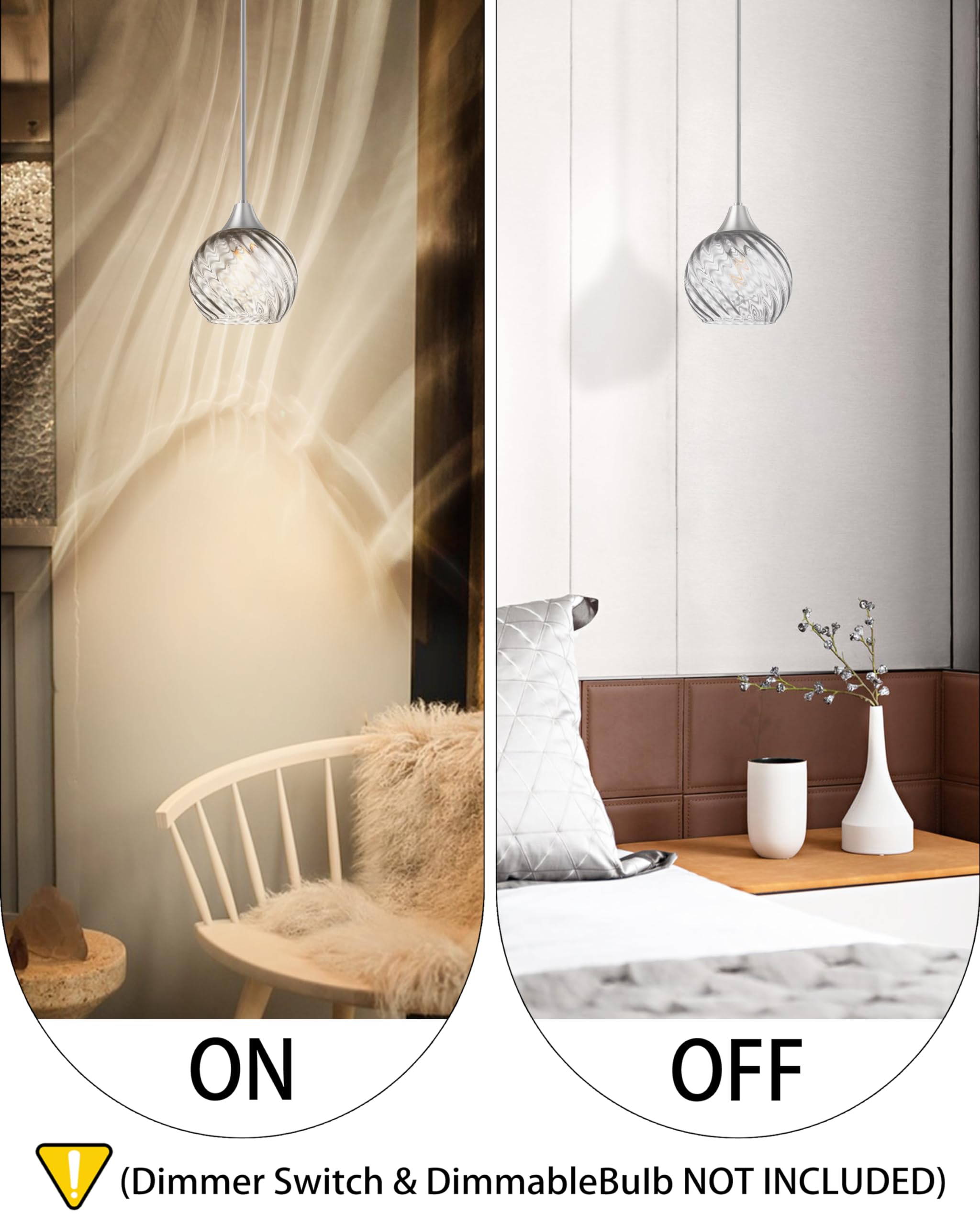 3 Pack Modern Farmhouse Pendant Lights - 6.3