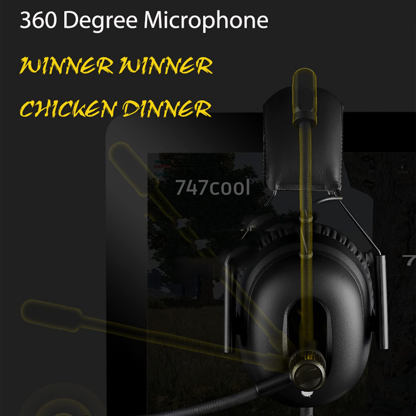 Fasient1 G936 Stereo Gaming Headset for PC, PS5, Xbox One & Nintendo Switch - 7.1 Virtual Surround Sound Noise-Canceling Mic (Black) - Perfect for Competitive Gaming, Streaming & Online Chat