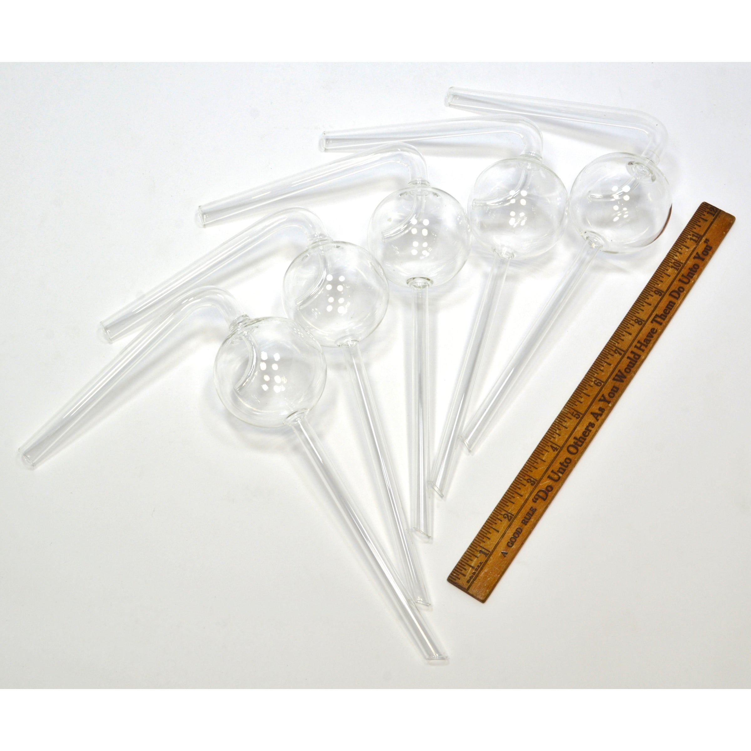 Premium Used Glass Lab Equipment - Lot of 5 Kjeldahl Bulb Connectors for Distillation | Perfect for Chemistry Labs & Scientific Research
