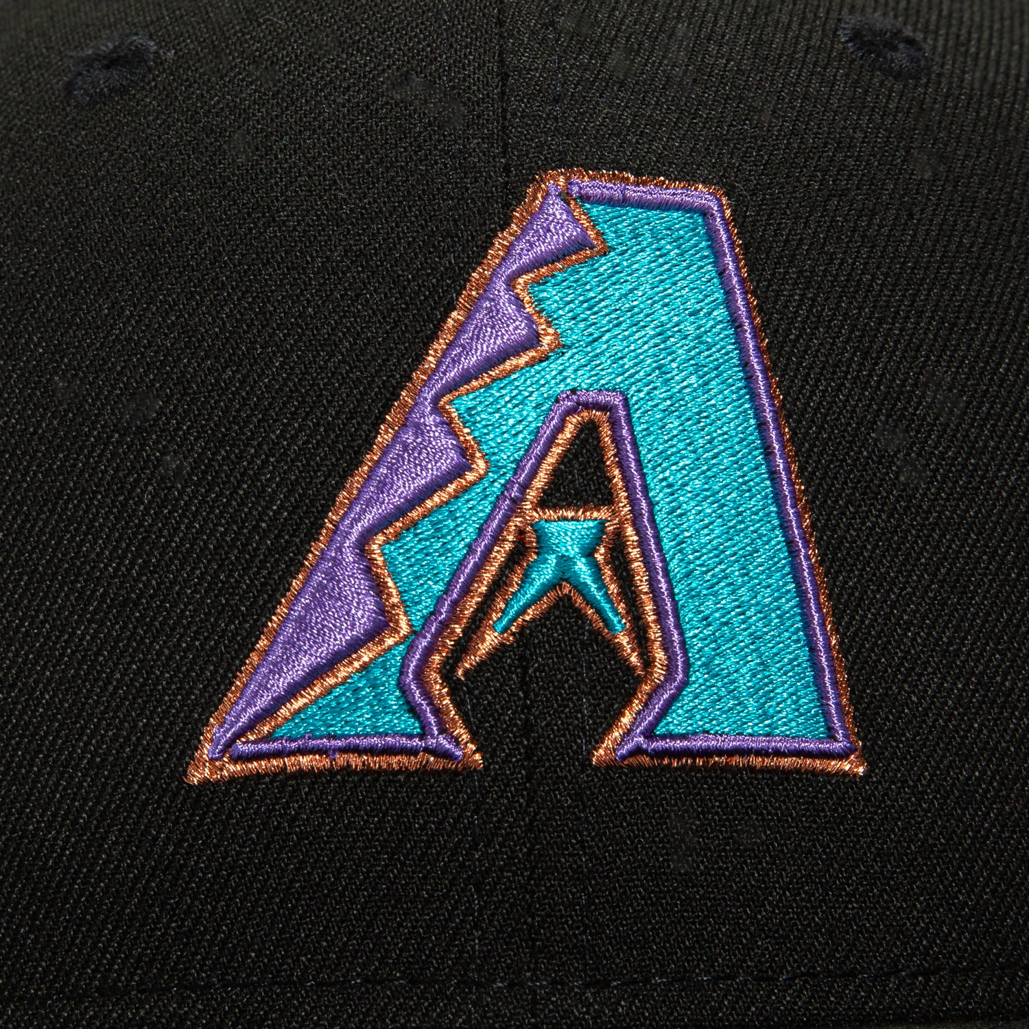 New Era 59Fifty Arizona Diamondbacks MLB Baseball Cap with Inaugural Patch - Black, Teal & Metallic Copper | Official Licensed Hat for Fans, Games & Casual Wear