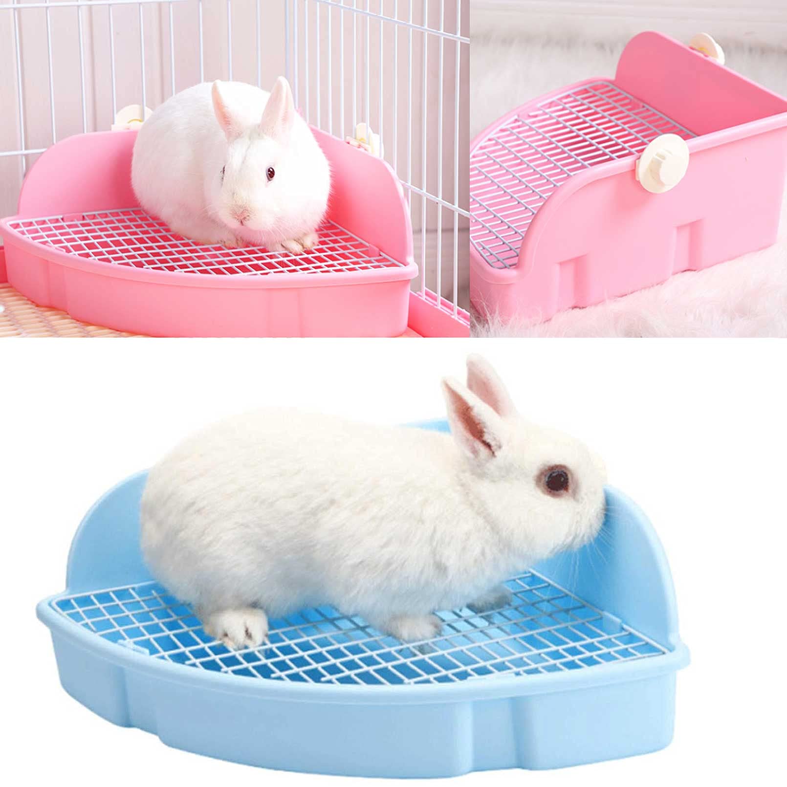 Kathson Large Rabbit Litter Box - Bunny Corner Toilet Box for Guinea Pigs, Chinchillas & Ferrets - Extra Big Pet Pan with Fan-Shaped Design - Perfect for Small Animal Cage Training & Bedding - Ideal for Adult Pets at Home or Outdoor Use