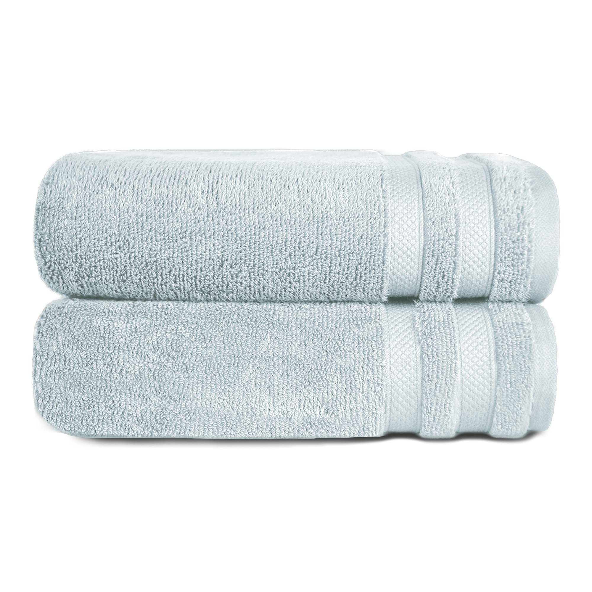 TRIDENT 2-Piece Large Bath Towels Set - 100% Cotton Ultra Plush & Highly Absorbent - Modal Blend Zero Twist Soft Towels for Bathroom, Hotel & Spa - Nile Blue - Perfect for Luxury Bathing, Guest Towels & Spa Relaxation